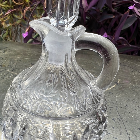 VTG Small Crystal Glass Cruet w/ Stopper - Picture 8 of 9